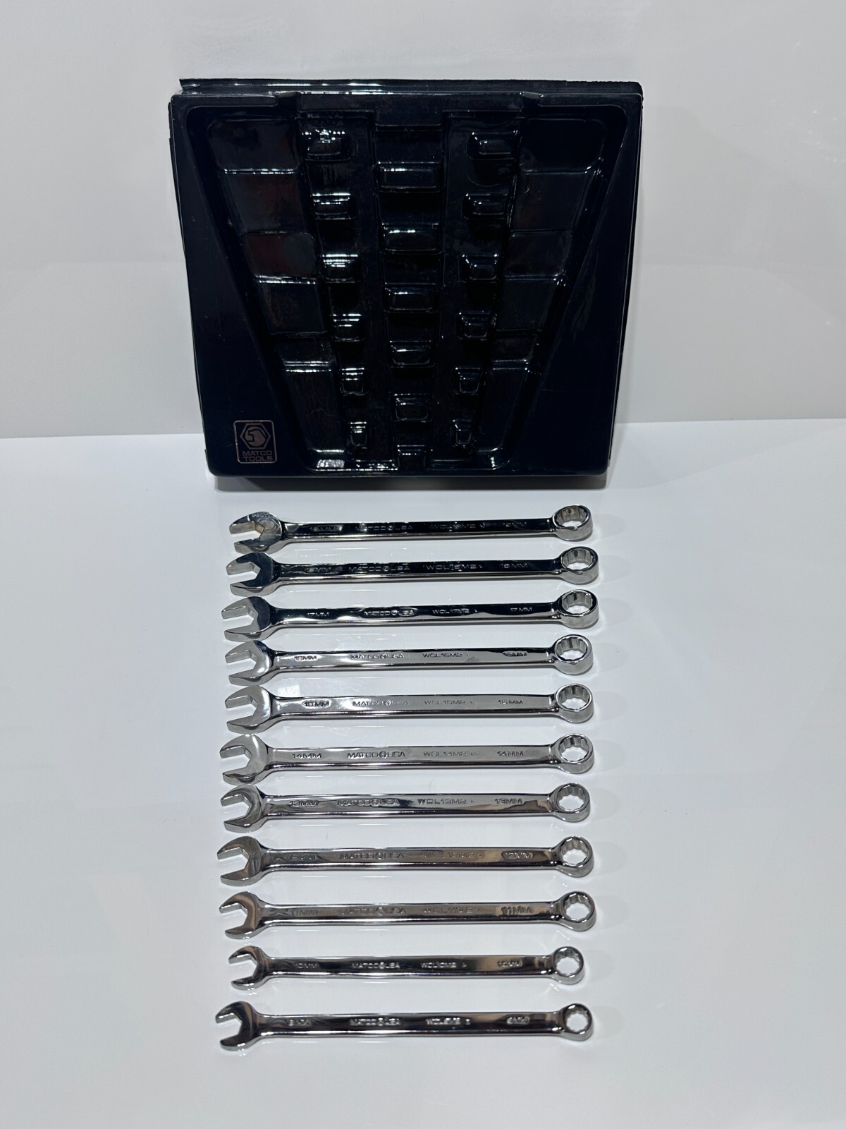 Matco Tools USA SWCLM12T 11pc Metric 9mm-19mm Full Polish Combination Wrench Set