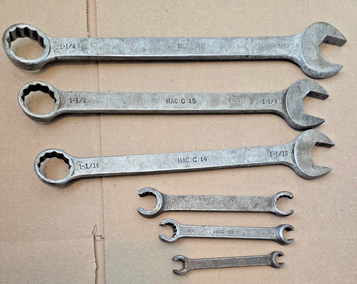 MAC TOOLS C14 C15 C16 1 1/16 -1 1/4 12 POINT OPEN WRENCH SET FLARE NUT OB 5 7 9
