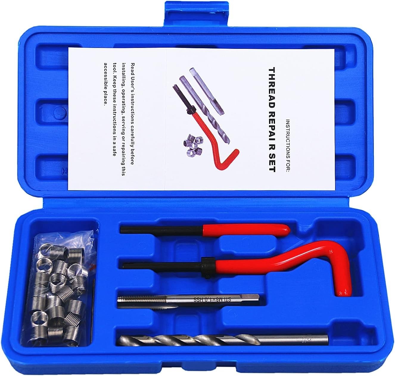 Complete 25pcs Thread Repair Kit for M8 x 1.0mm – Perfect for Automotive Repairs