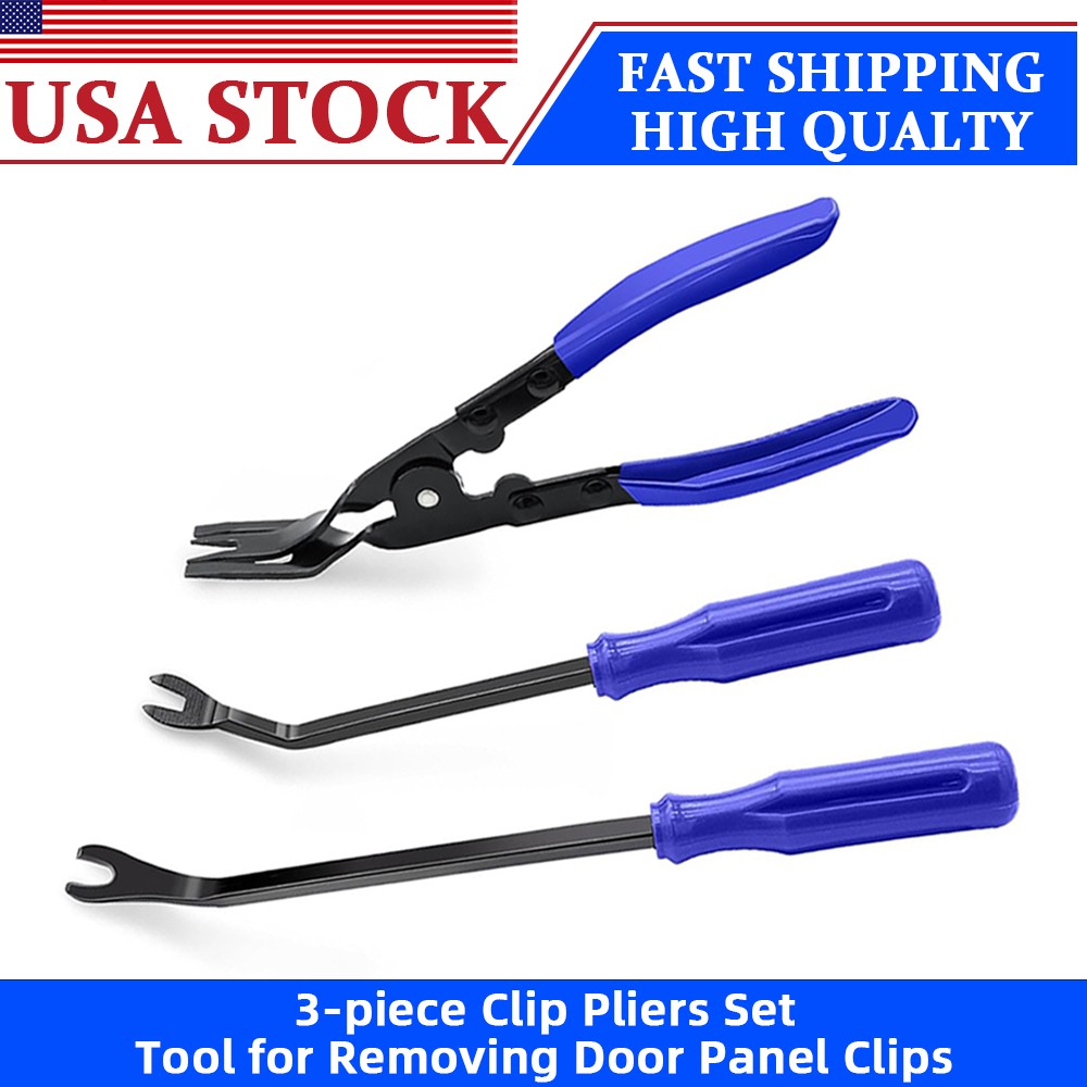 Auto Blue Fastener Puller Repair Clip Pliers Trim Upholstery Pry Removal Tool US