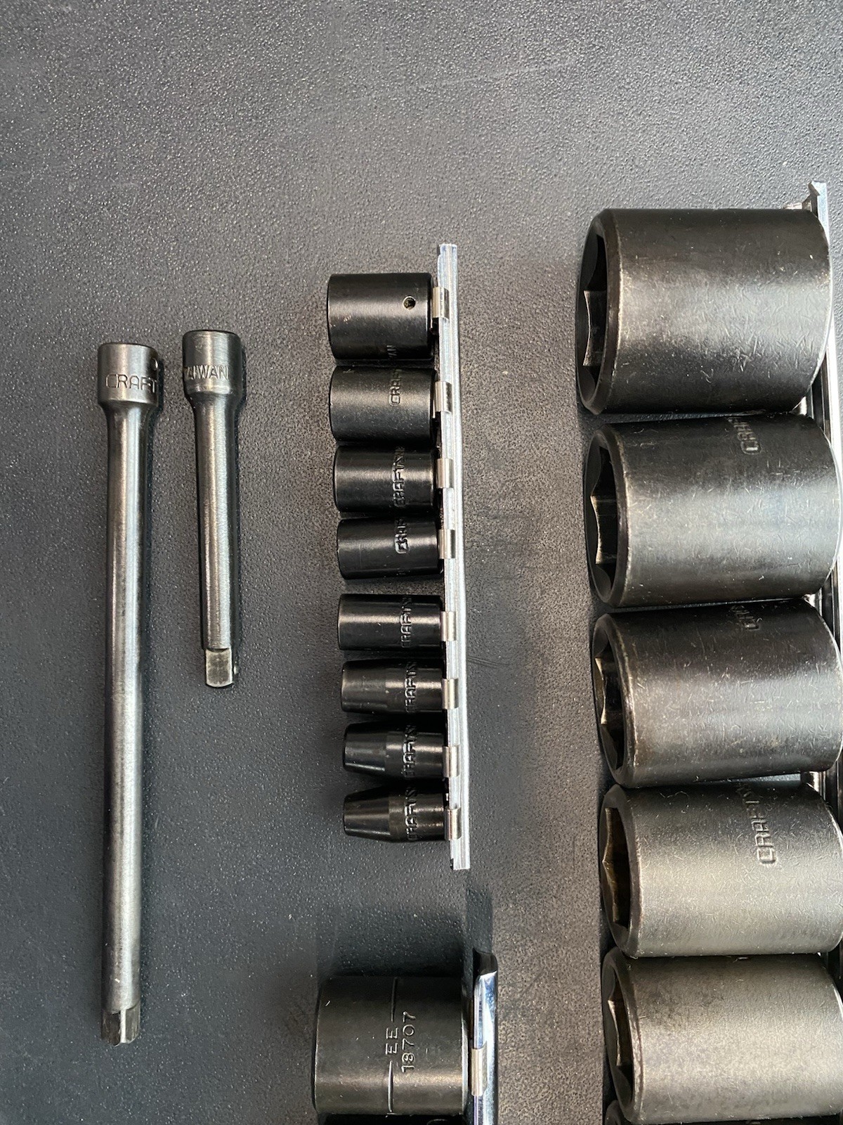 Craftsman Impact Socket Set Standard 1/4” Taiwan, 3/8” USA, 1/2 Taiwan 30 Pc