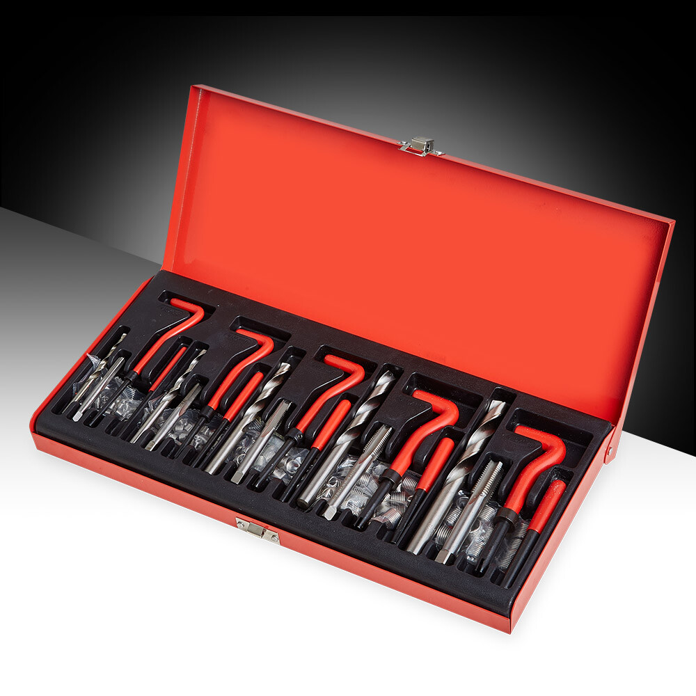 131Pcs HSS Thread Repair Kit Drill Helicoil Metric Set Heli Coil Tap Insert Case