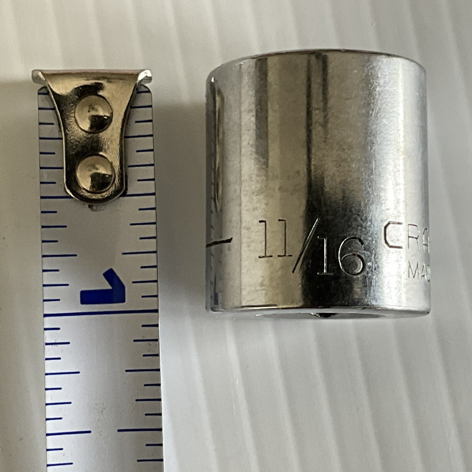 Vintage Craftsman 11/16″ Shallow Socket 3/8″ Drive Model G 44336 USA 12 Point