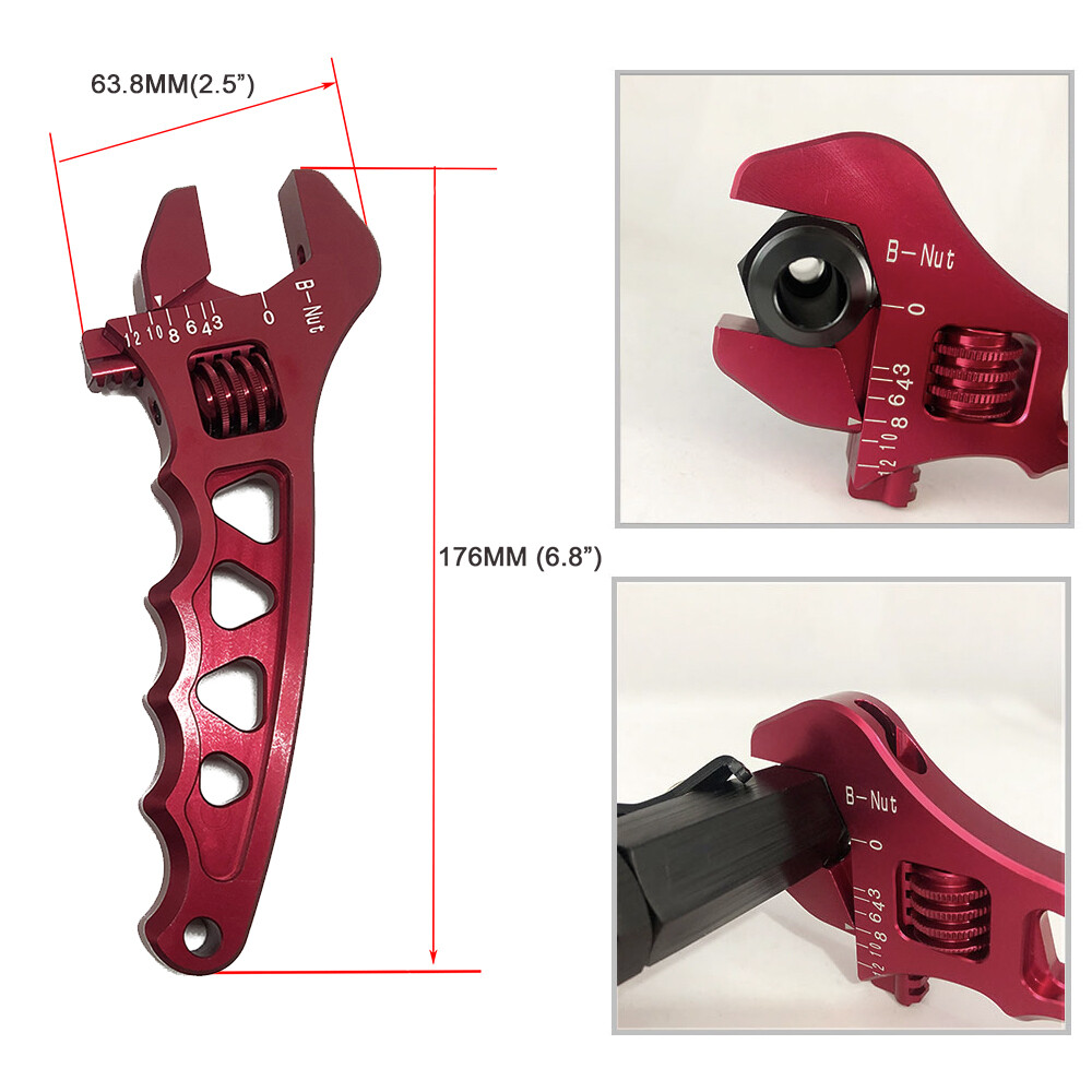 Aluminium Adjustable AN3 AN4 AN6 AN12 Wrench Spanner Hose Fitting Tool AN3-AN12