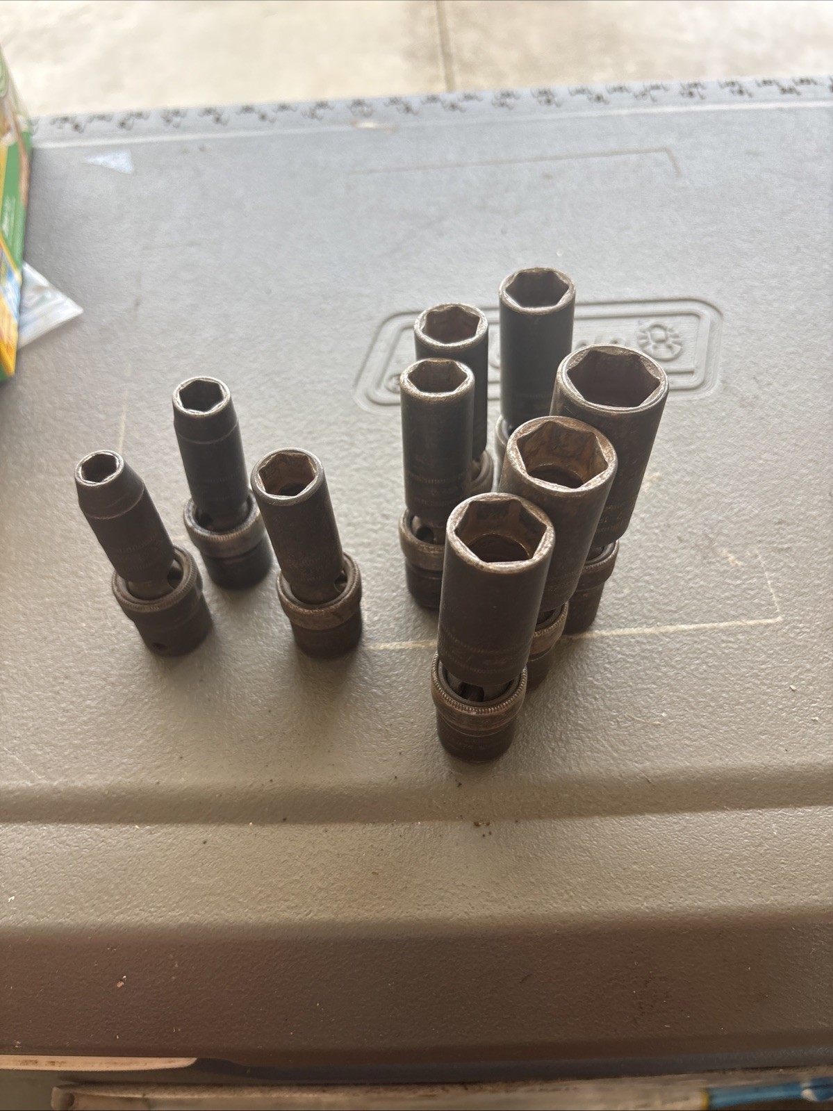 SNAP-ON 9pc 3/8 Drive 6pt Metric Deep Swivel Impact Sockets 8-19mm IPLFM Set Lot