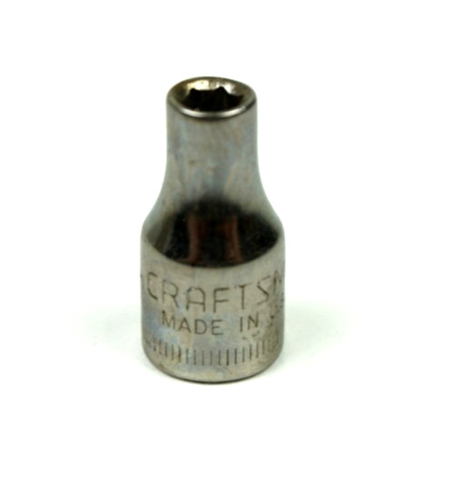 Craftsman -⅁- 4mm 6 Point Shallow Chrome Socket 1/4″ Drive 43505 USA
