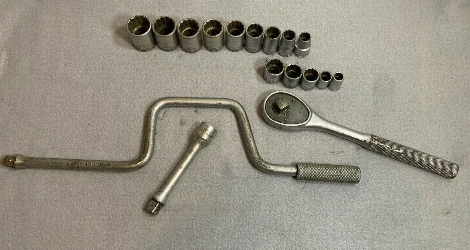 PENENS 17pc 1/2″ Drive 12-pt Socket Set w/ Ratchet Speed Wrench Extension Lot **