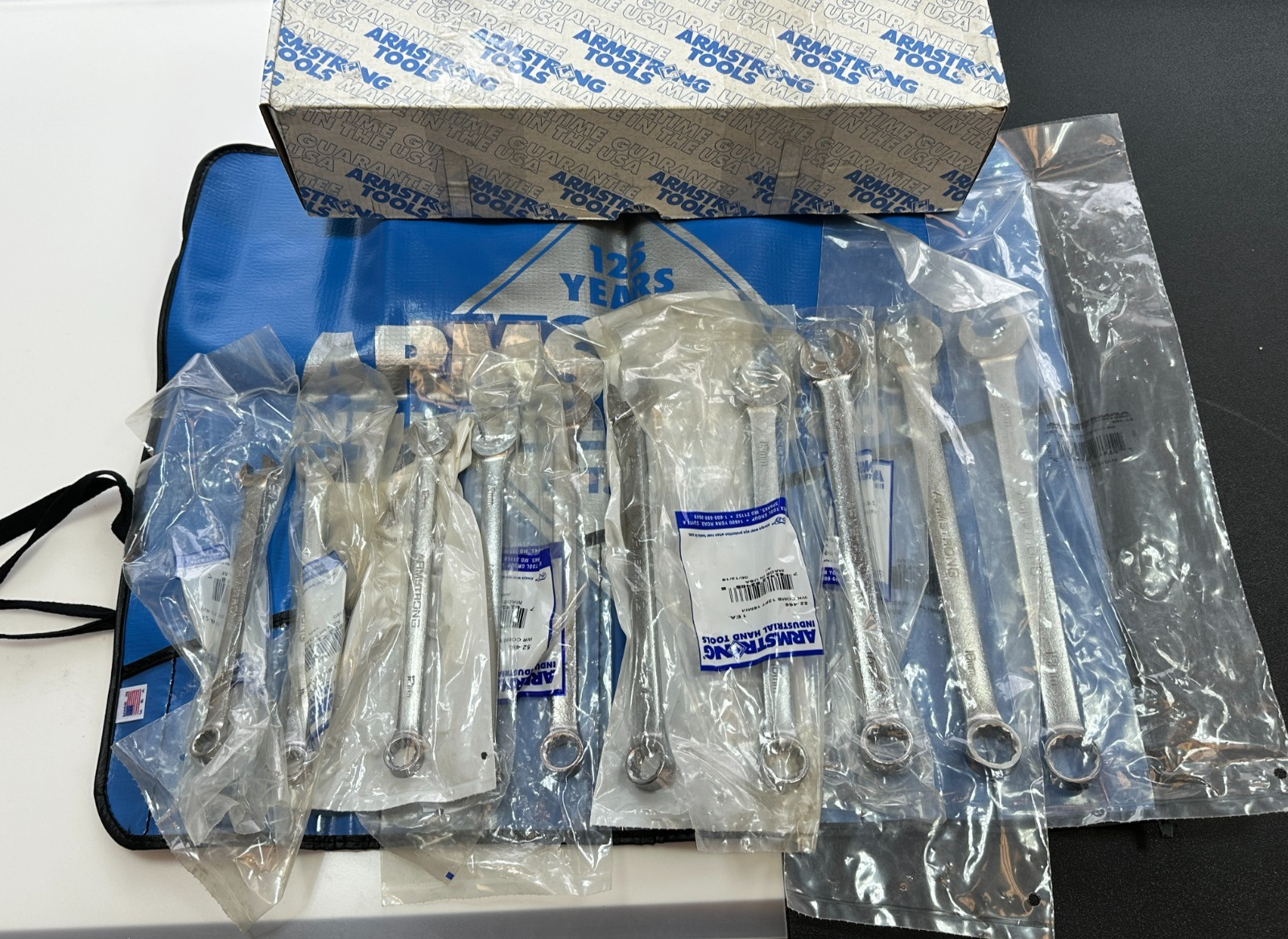 Armstrong Tools USA 52-677 10pc Metric Satin Long Combination Wrench Set NEW NOS