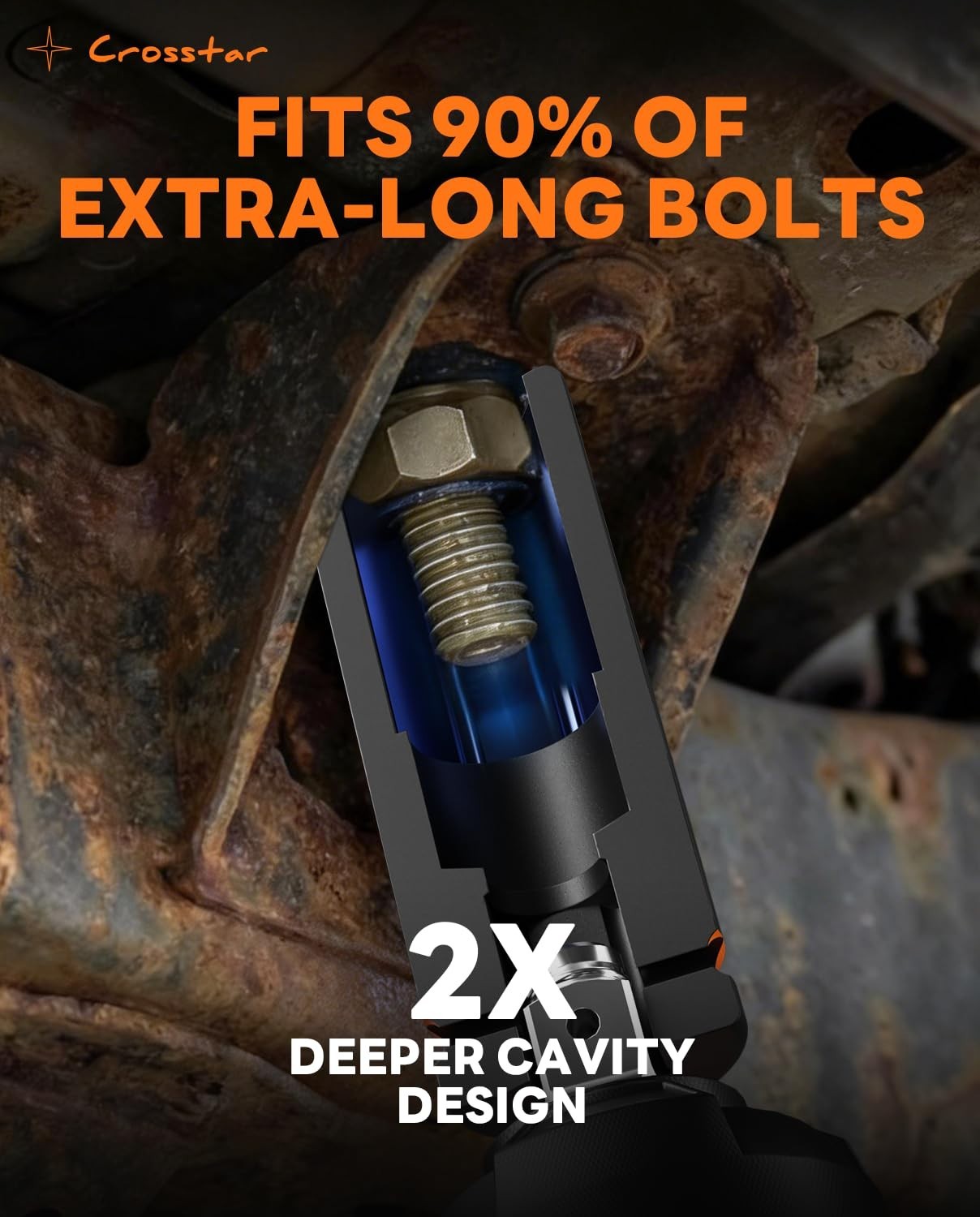 19mm 1/2″ Drive Deep Impact Socket, CR-MO Steel 6-Point, High-Torque Auto Repair