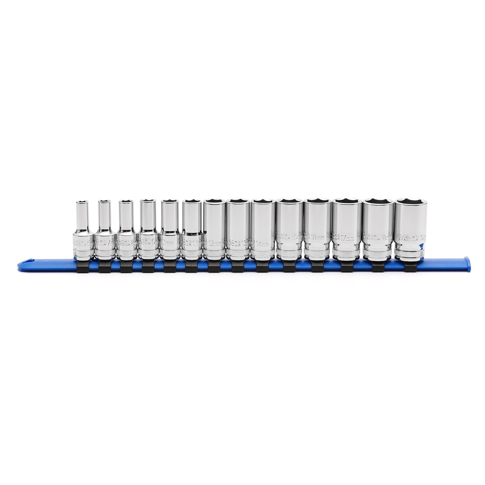 14PCS 3/8″ Drive Mid-Length Metric Socket Set 6-19mm, 6 Pt, Chrome Finish