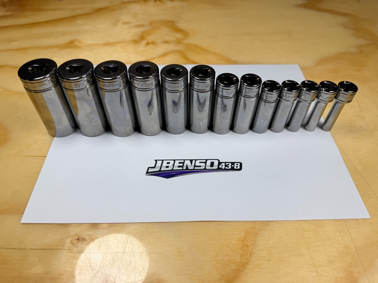 Snap-on Tools NEW 13pc 3/8″ Drive SAE 6pt Chrome Deep Bonus Socket Set 213SFSY