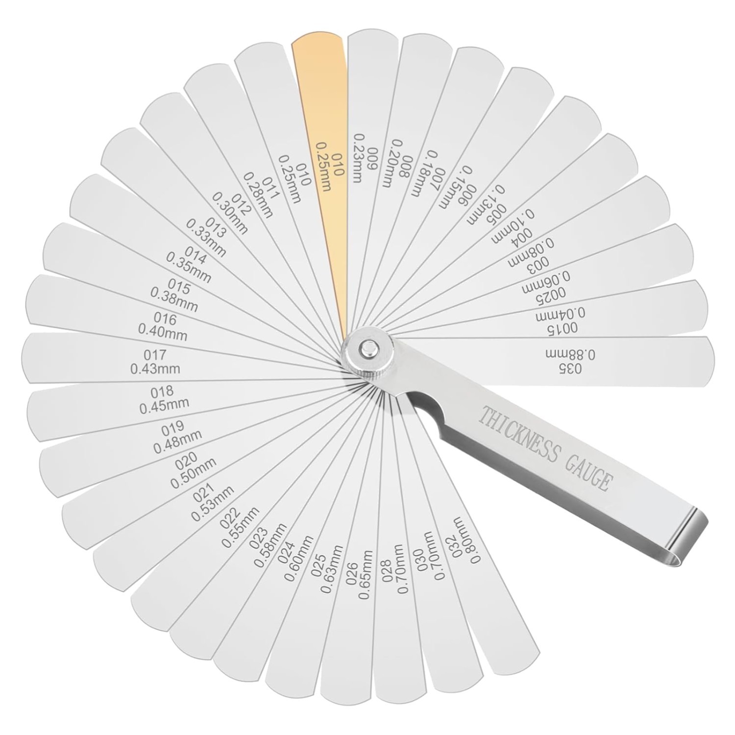 Precision Feeler Gauge Tool with 32 Blades for Valve and Spark Plug Adjustment