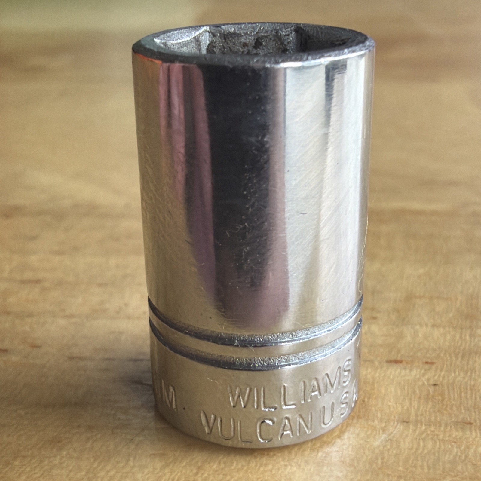 Vulcan x Williams Tools 10mm Shallow Socket 1/4″ Drive 6 Point MM-610 Vtg USA