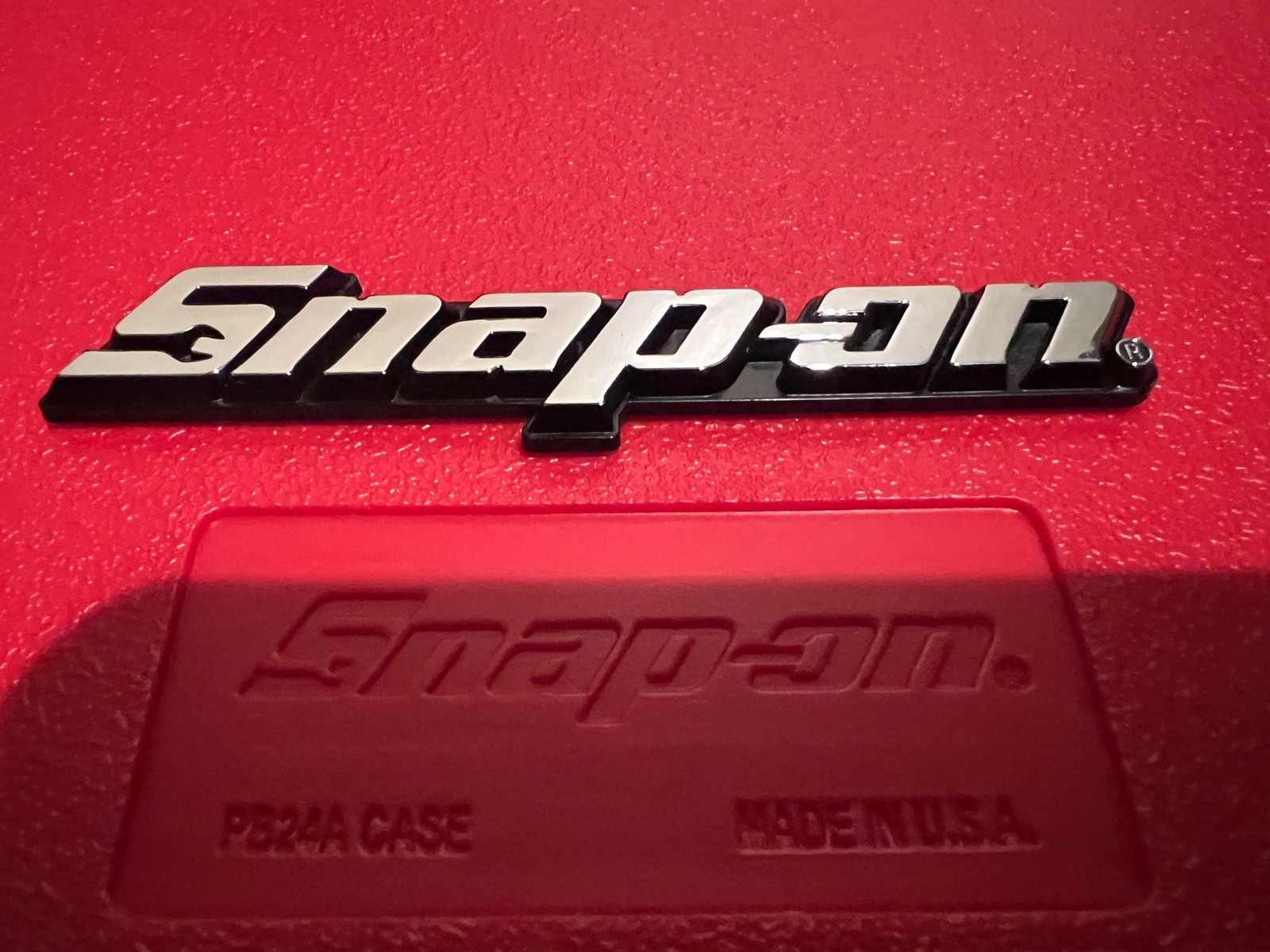 New Snap On LOGO 8” METAL Toolbox Roll Cab chrome Badge Logo Emblem Sticker .