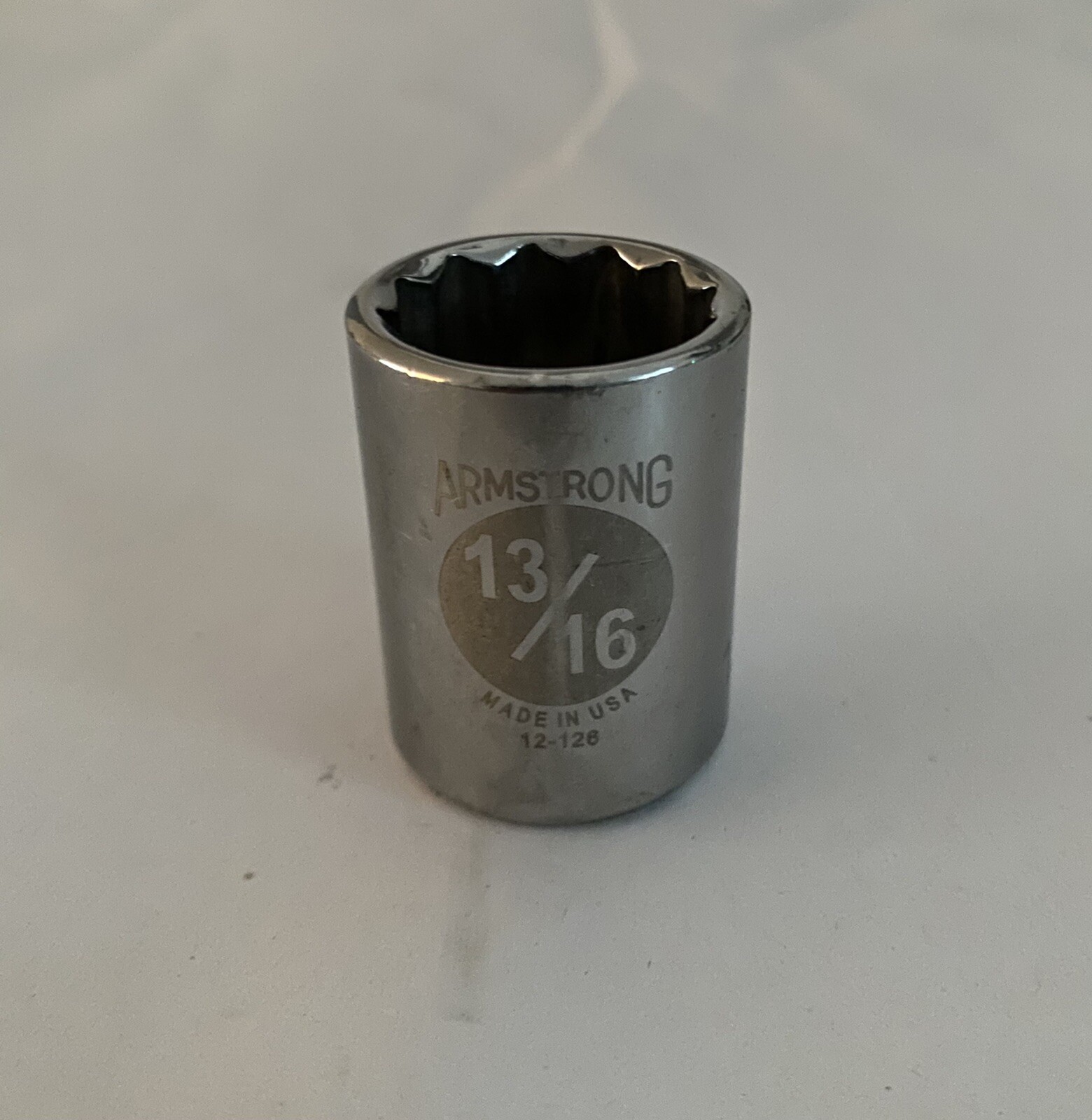 Armstrong Tools 12-126 1/2″ Drive 13/16″ 12 Point Shallow Chrome Socket USA