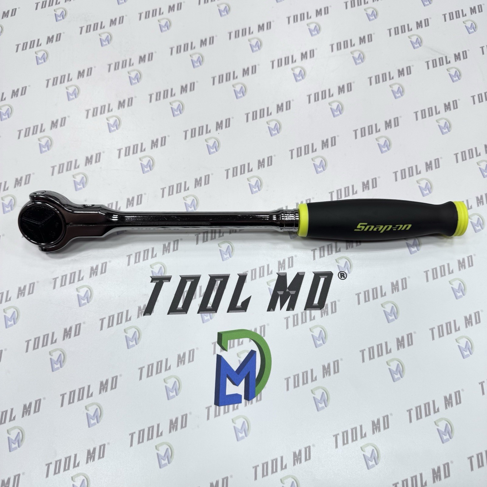 Snap-on Tools NEW HI VIZ YELLOW 3/8″ Drive Round Head Swivel Ratchet FHNF100HV