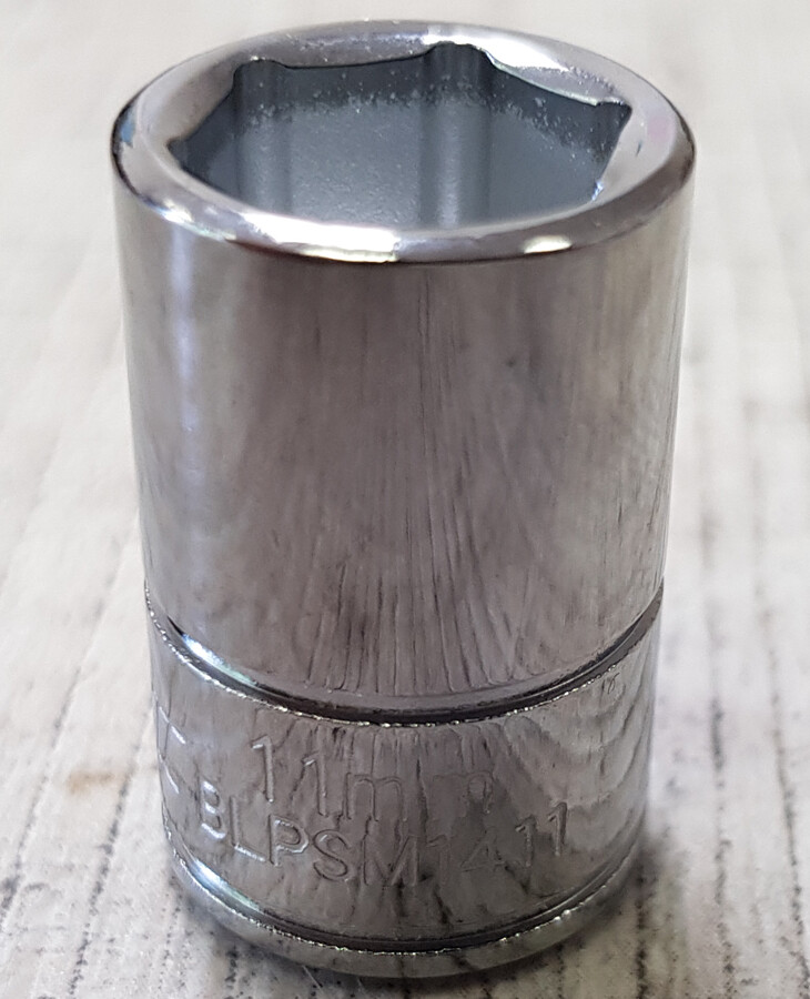 NEW 11MM BLUE POINT BLPSM1411 METRIC 6 POINT 1/4″ DRIVE CHROME SOCKET