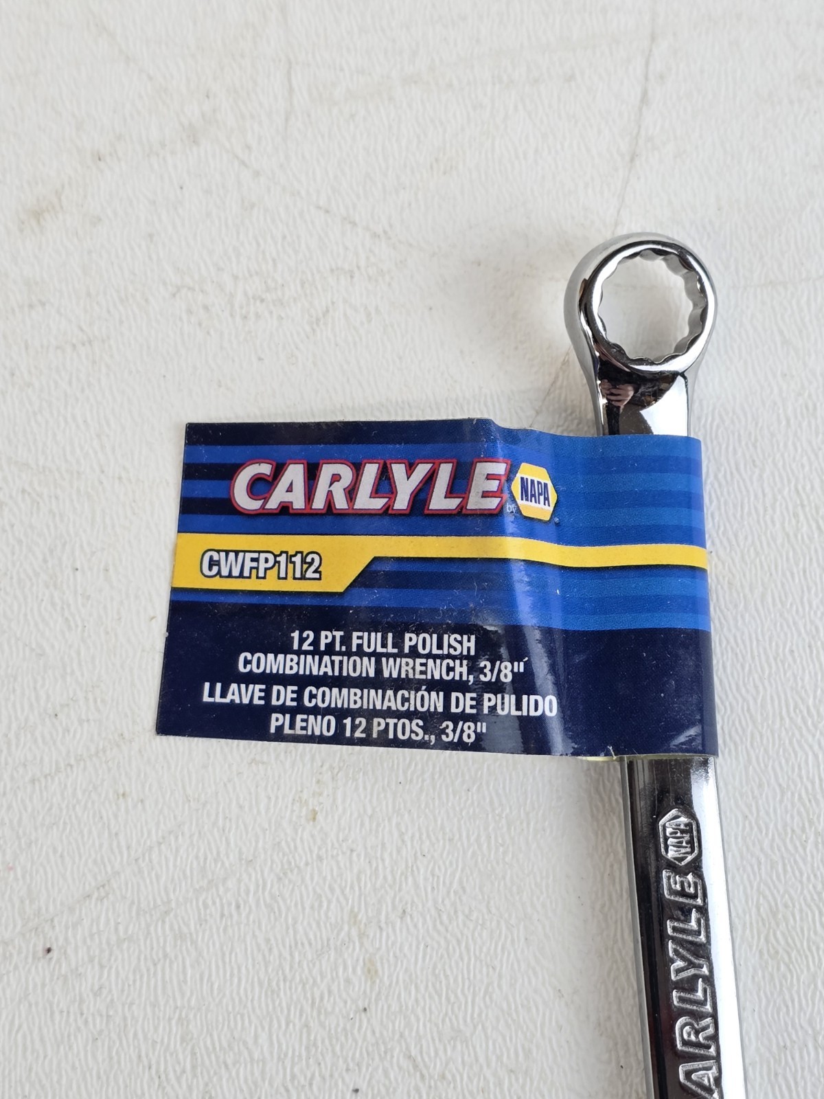 NAPA Carlyle SAE Combination Wrench 12 Pt 3/8″ CWFP112 Polish Chrome