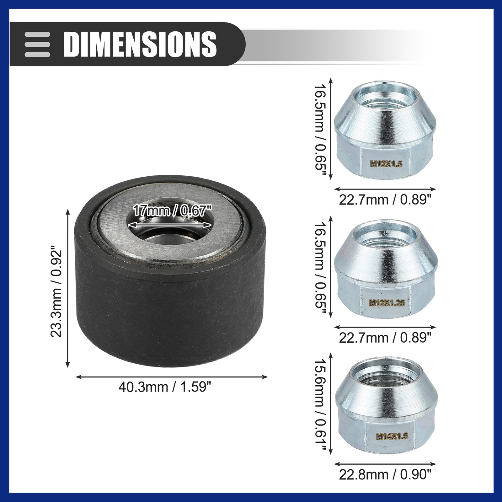 Wheel Stud Installer Tire Studding Tool Hex Wheel Lug Nuts Silver Tone