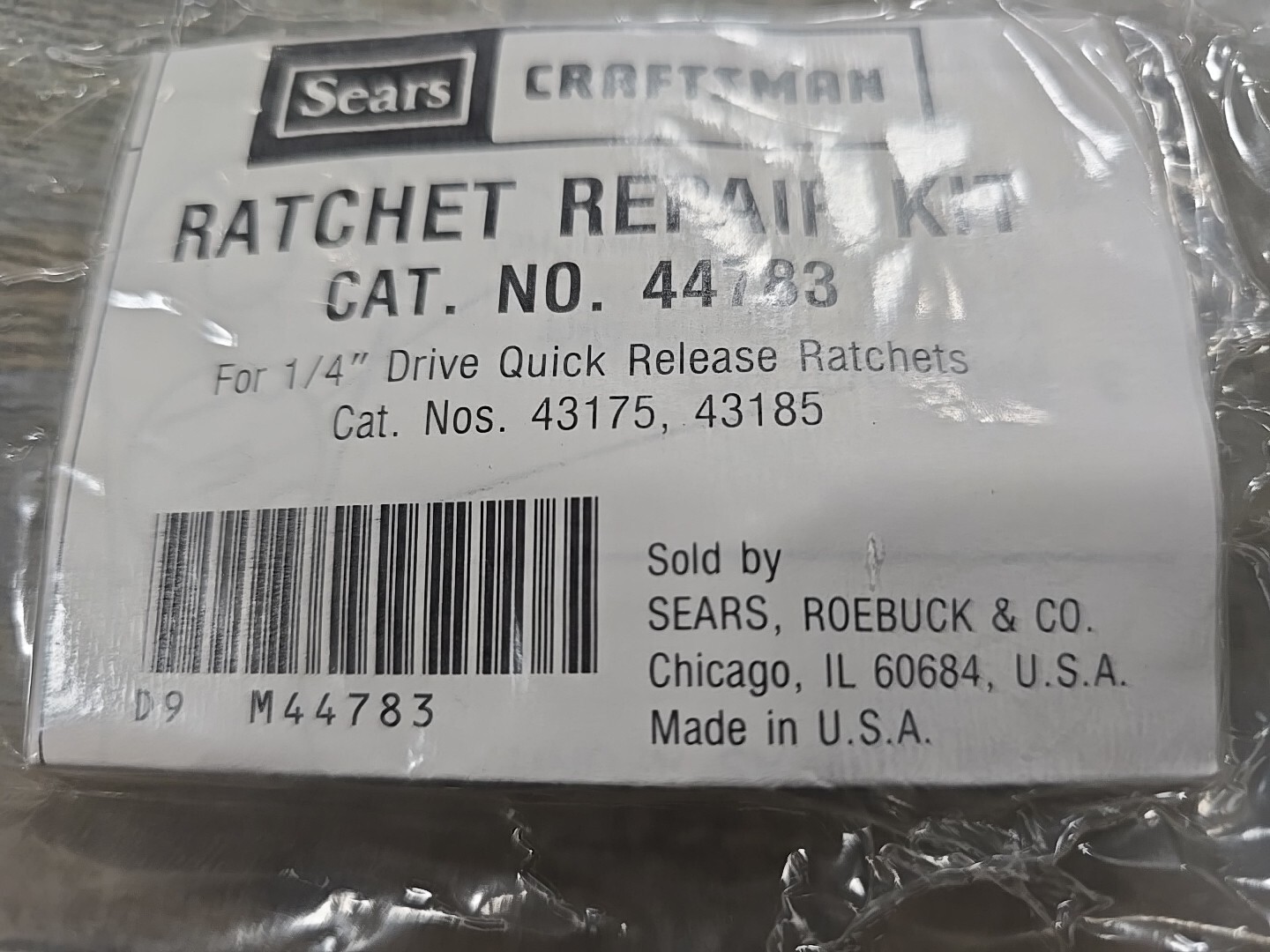 MADE IN USA Craftsman Ratchet Repair Kit 44783 for 1/4 Quick Release 43175 43185