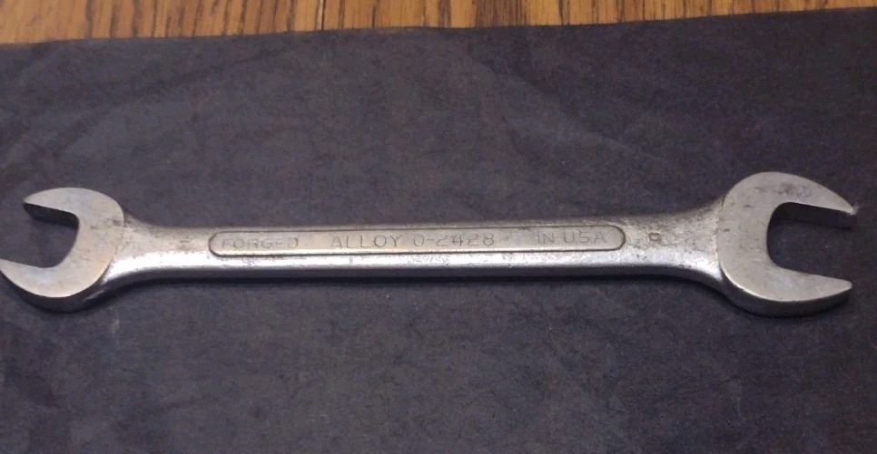 Vintage Lectrolite 0-2428 Open End Wrench 3/4 & 7/8 Sizes Forged Alloy USA Made