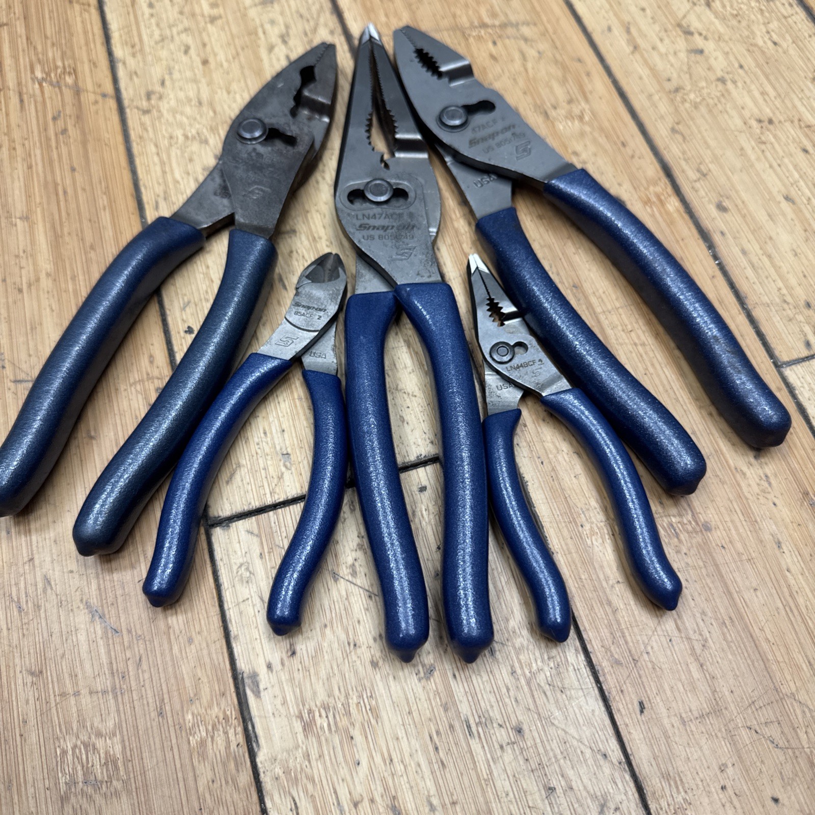 Snap-on PL347ACFMB POWER BLUE 5pc Soft Grip Joint Pliers 85acf2 Ln44bcf 4