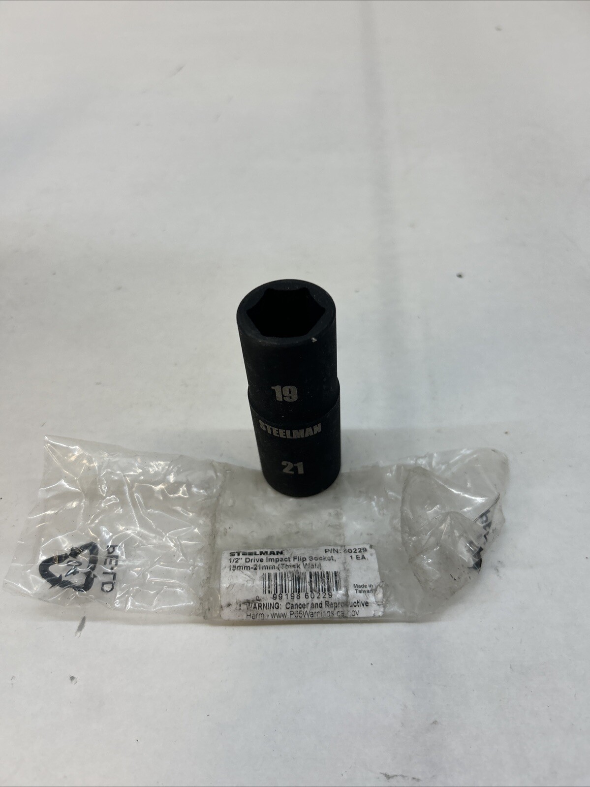 Steelman Pro 1/2 in. Drive 6 Point 19mm x 21mm Impact Flip Socket 60229