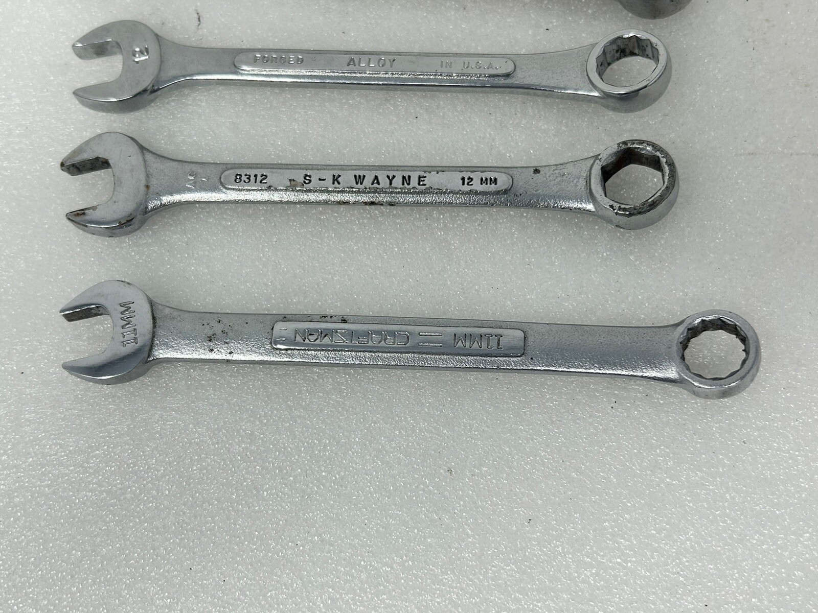 Vintage USA Combination Wrench Mixed Lot – SAE Metric – Craftsman S-K 6pt 12pt