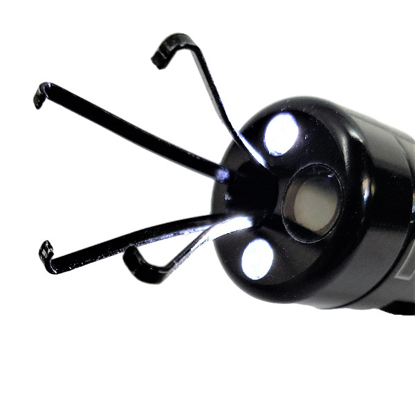 37 Inch Flexible 4-Claw Pickup Retrieving Tool with Videoscope Camera and Lights
