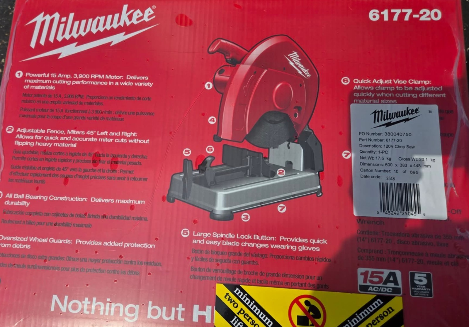 Milwaukee 6177-20 14″ Abrasive Cut-Off Machine NEW