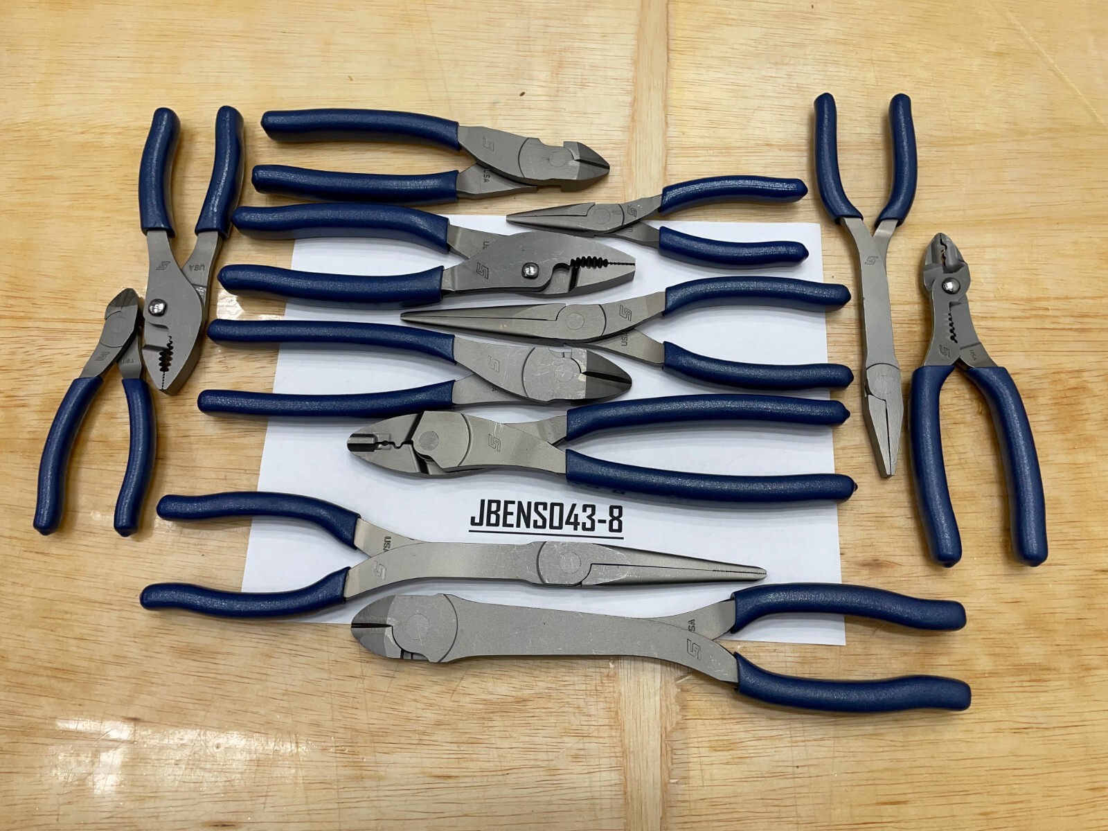 Snap-On Tools USA NEW 12 Piece POWER BLUE Soft Grip Assorted Plier Lot Set