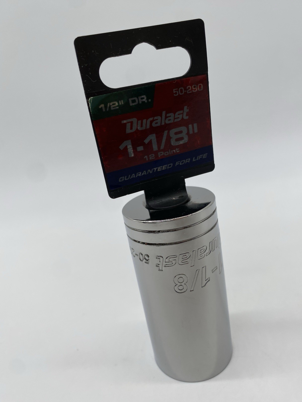 Duralast Chrome 1/2” Drive 1-1/8in Deep, 12pt. Socket, #50-290, NEW!