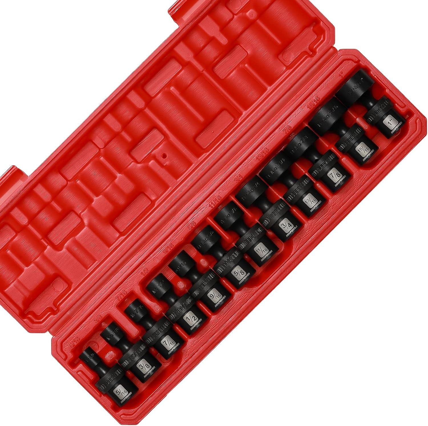 12-Piece 3/8 Inch Drive Impact Universal Joint Socket Set for Tight Spaces