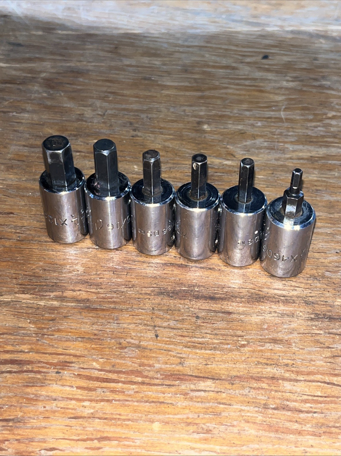 MAC Tools Set of 6 SAE 3/8″ Drive Hex Bit Socket Drivers 1/8″-3/8″ X46DS-X126DS