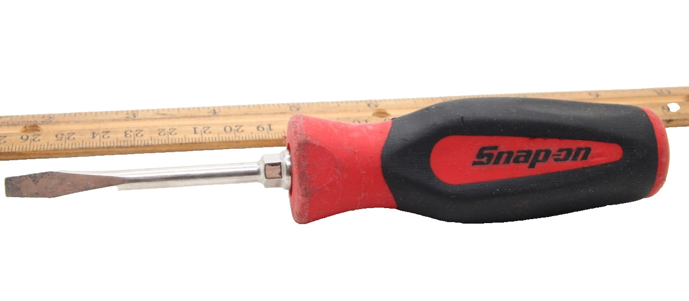 Snap On SGD2B 7/32″ x 3″ Slotted/Flat Red/Black Soft Grip Screwdriver USA
