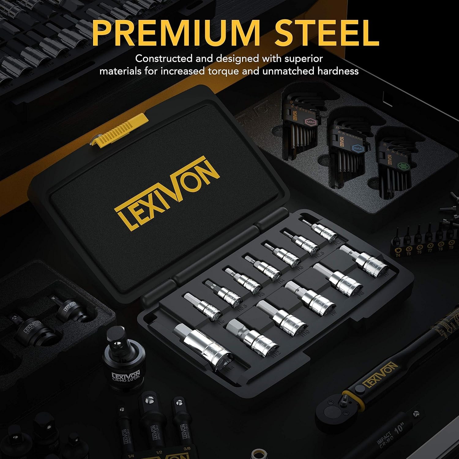 Complete 13-Piece Metric Socket Set – Rust-Resistant Hex Bits from 2mm to 14mm