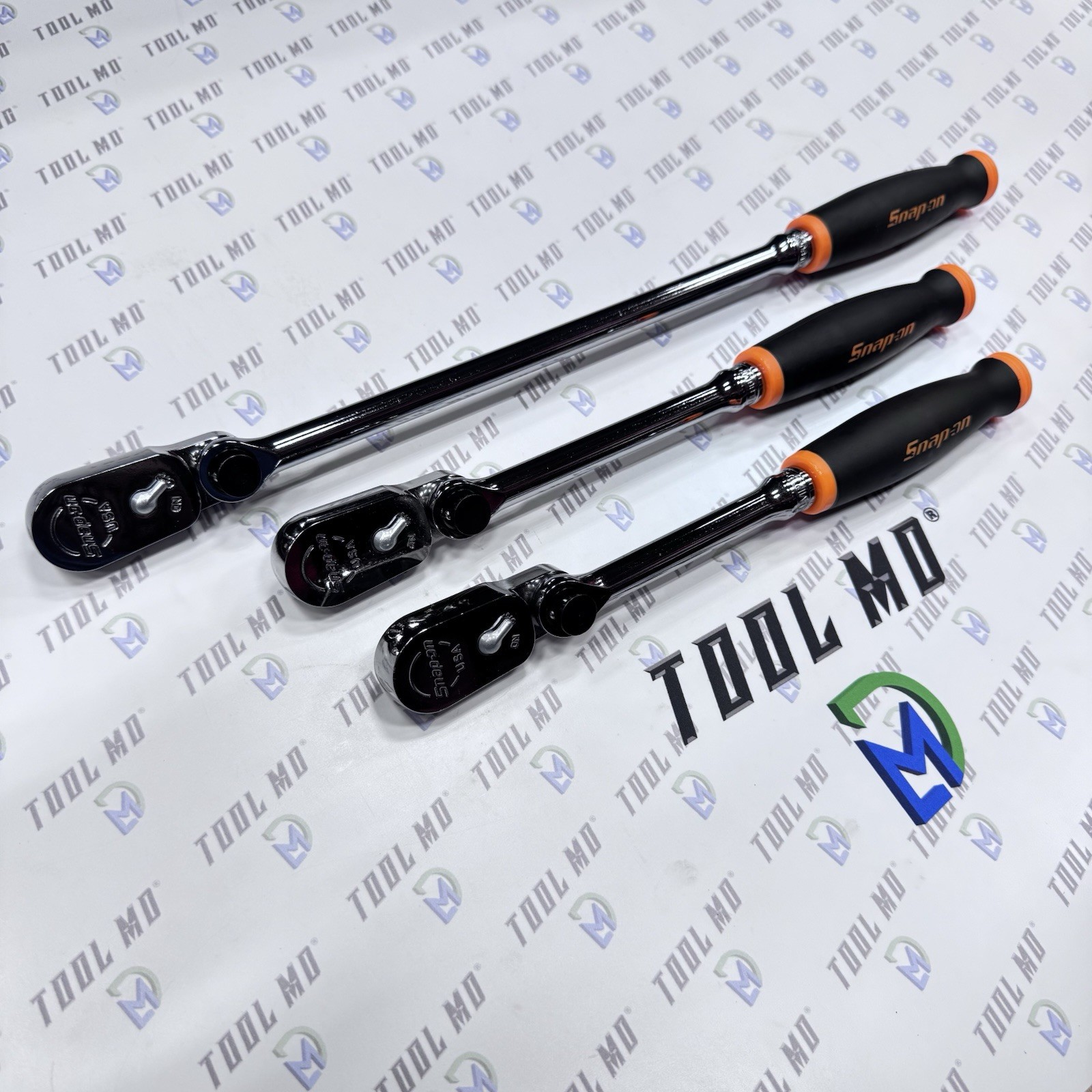 Snap-on Tools USA NEW ORANGE 3/8″ Drive Multi-Position Head Ratchet Set FH80MP