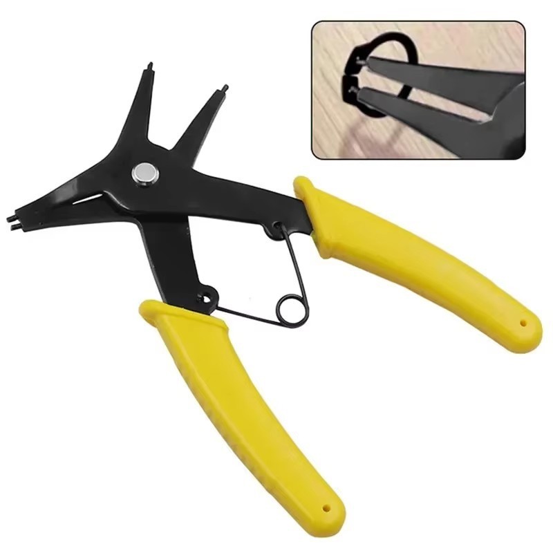 2-In-1 Spring-loaded Plier Dual-purpose Snap Rings Mounting And Dismounting Tool