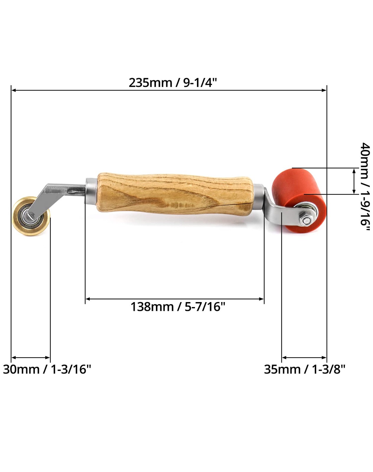 40mm Silicone Seam Roller with 6mm Brass Detail Roller for Roofing TPO PVC EPDM