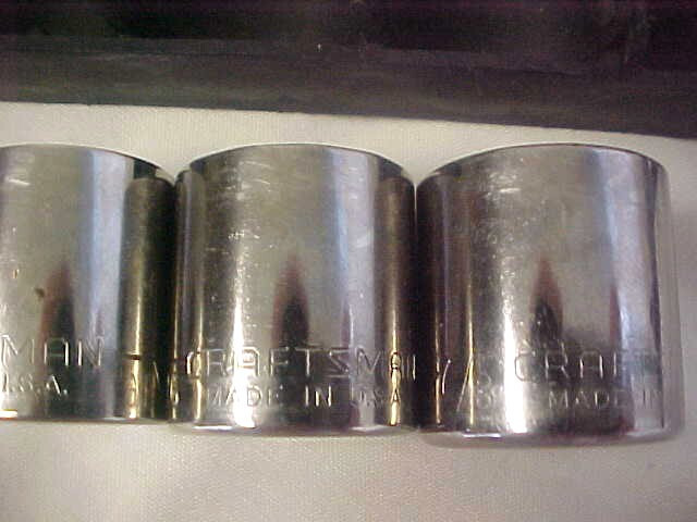 Craftsman Tools 9Pc. 3/8″ Drive 12Pt. Socket Set 3/8″-7/8″, #34438 USA G&V Vtg