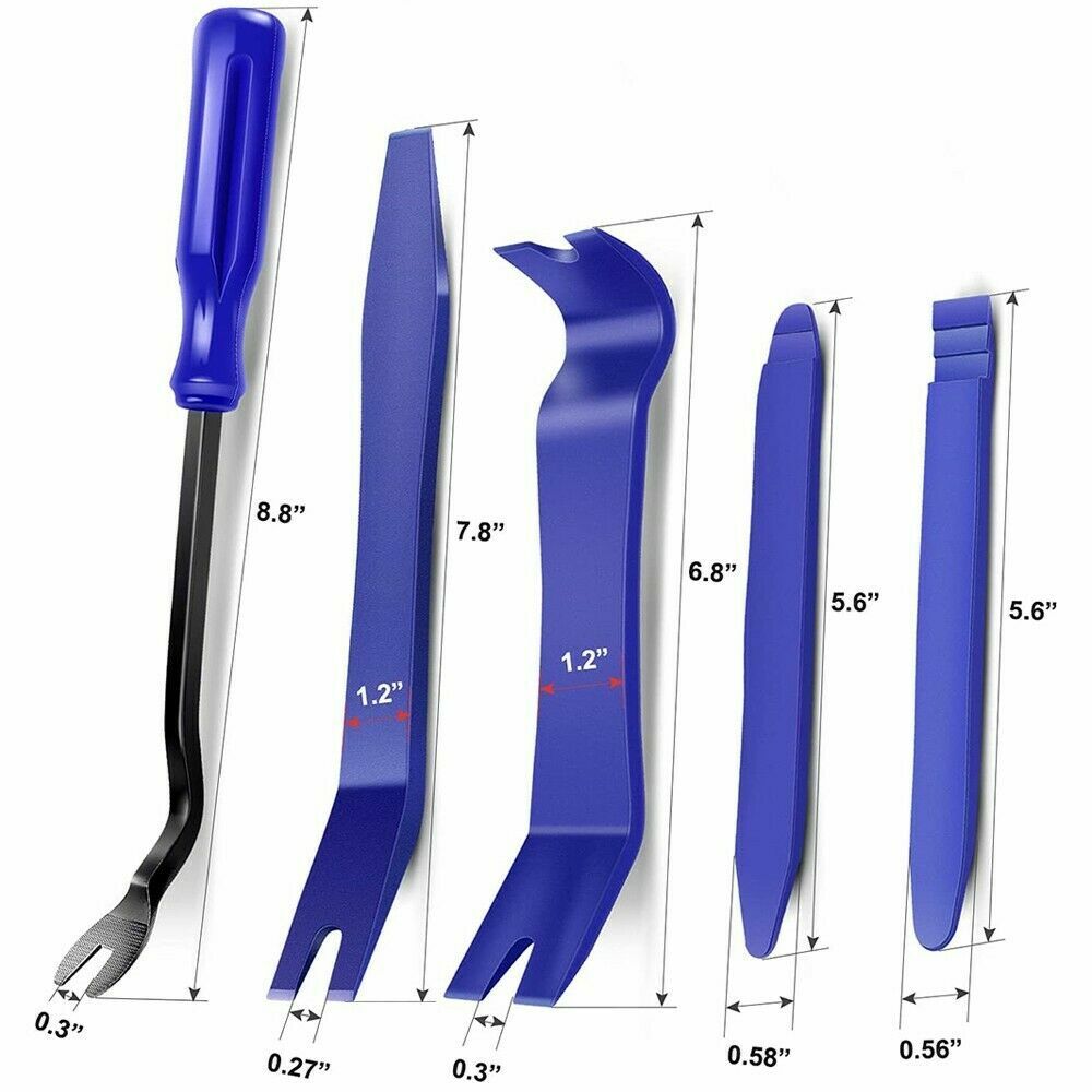 Plastic Trim Removal Pry Tool Set for Car Radio Panel Door Dash Clip Fasteners