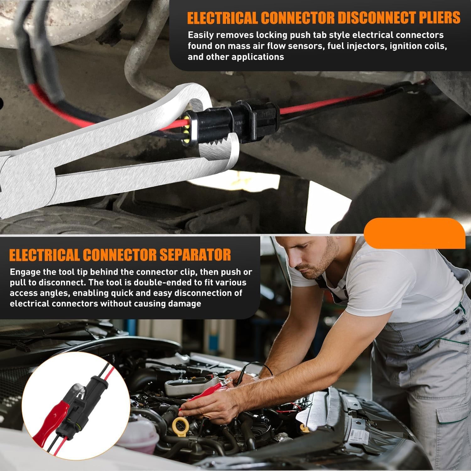 Electrical Disconnect Pliers 60° Automotive Electrical Connector Separator