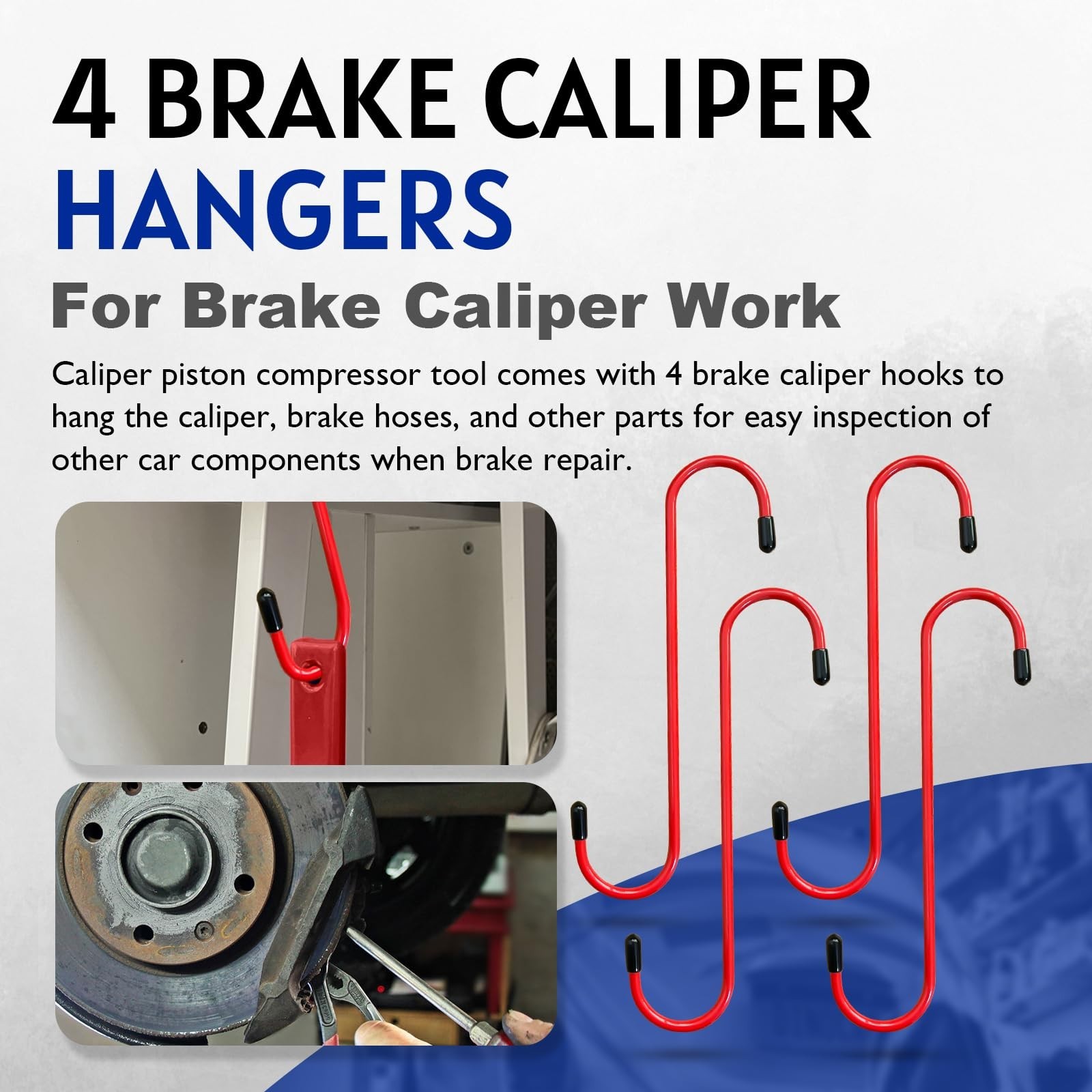 Brake Caliper Compression Tool with Extra 2Pcs Large Plates 1.57″-2.95″