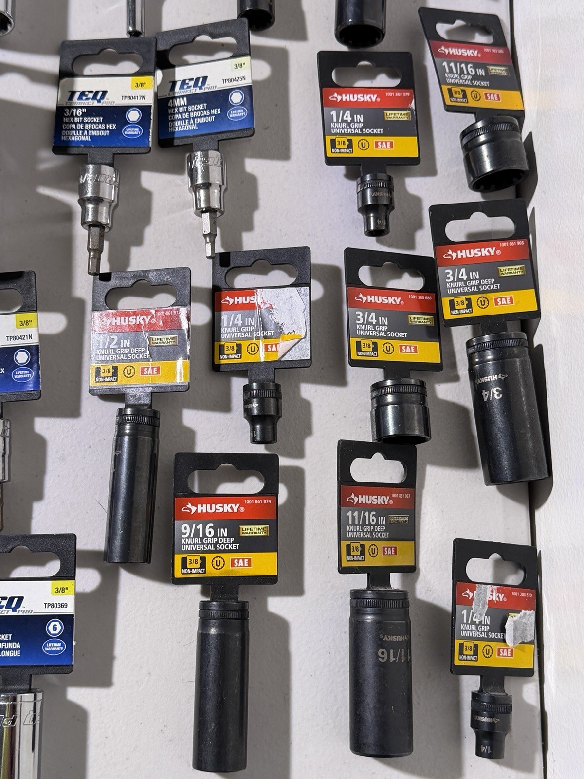 New Lot 60pc Mechanics Sockets Husky Craftsman DieHard TEQ 3/8 1/2 Drive