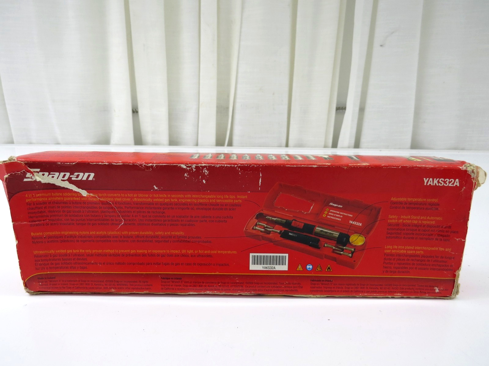 Snap On Gas Soldering Auto-Ignition Multi Kit 25-130 Watt W/Storage Case YAKS32A