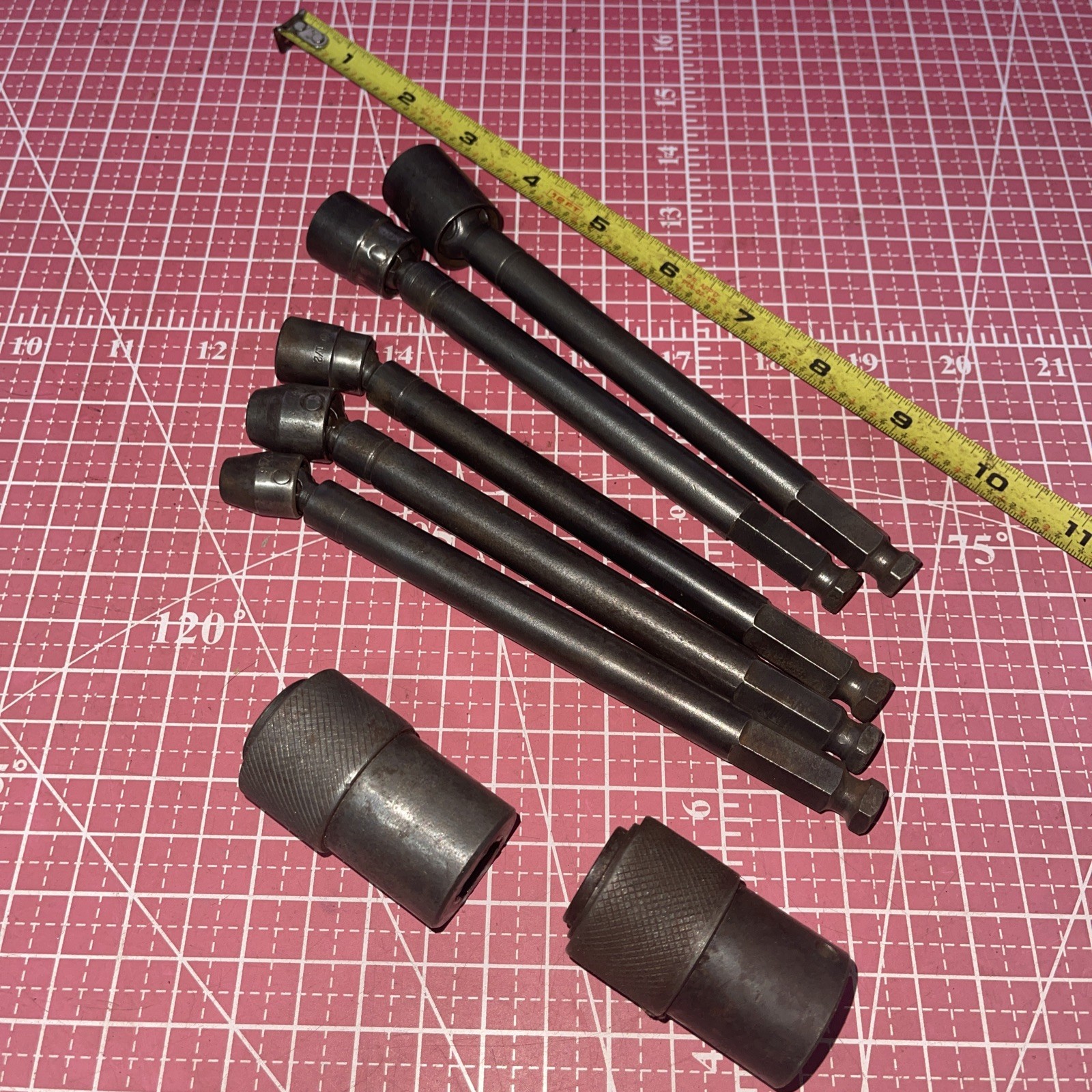 Apex USA Hex 7/16 Power Drive 7 Piece 5/16 – 5/8 Wobble Socket Adapter Extension