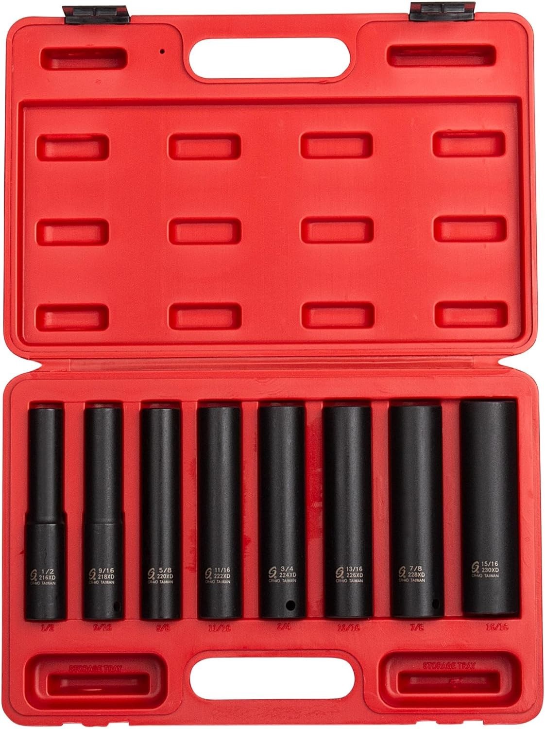 Sunex 2848 8-Piece 1/2» Drive Impact Socket Set – Extra Long Deep SAE Tools