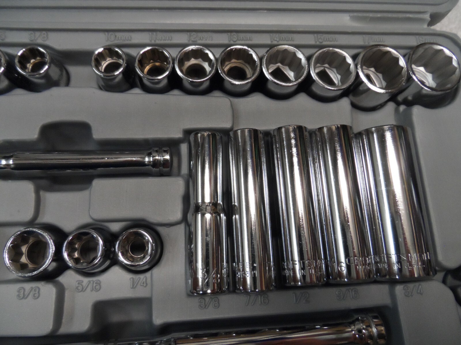Craftsman 1/4″ 3/8″ Drive Standard SAE Metric MM Sockets Ratchet Set Vintage USA