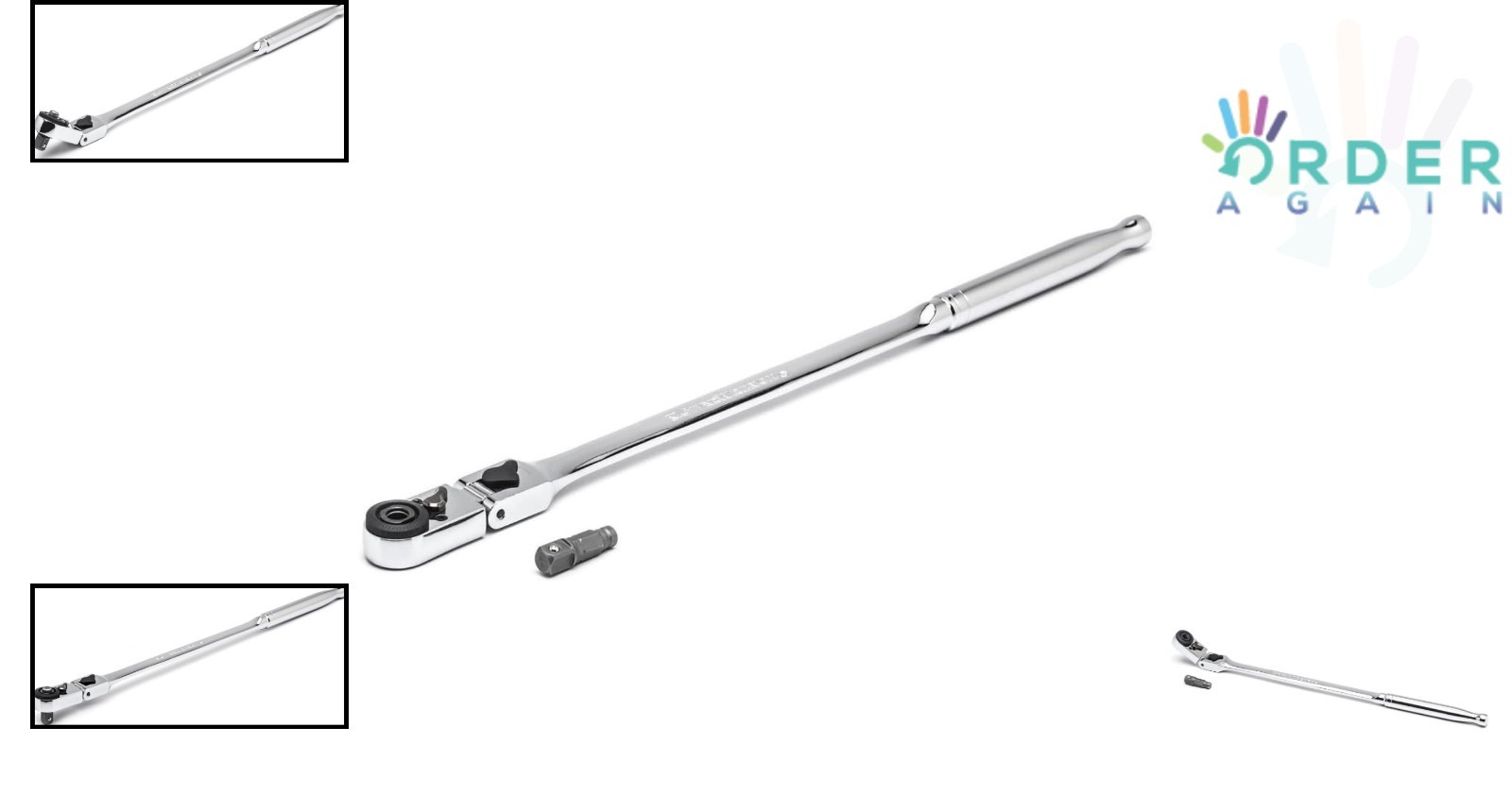 1/4 in Drive Ratchet 72 Tooth Locking Flex Slim Head Quick Release Mechanical