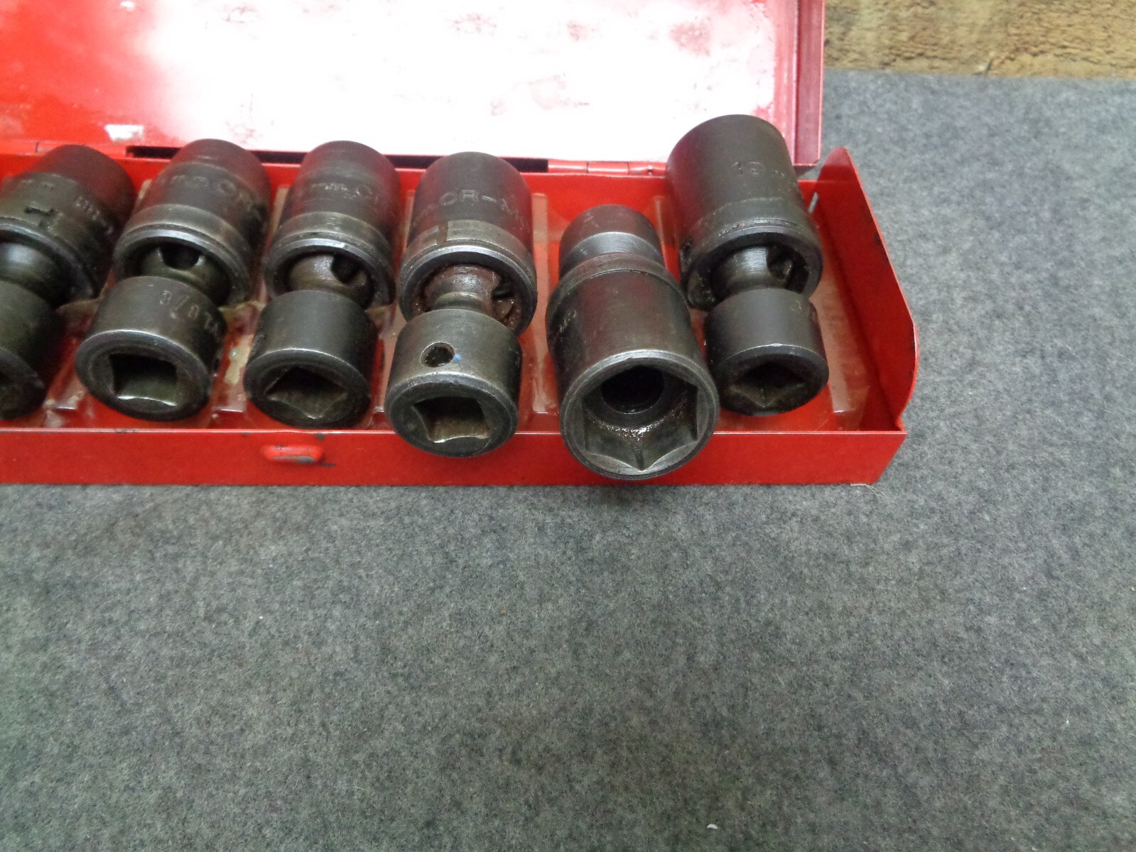 3/8″ Drive METRIC Universal Joint Air Impact Socket Set 10mm-19mm Set of 7 w/Box